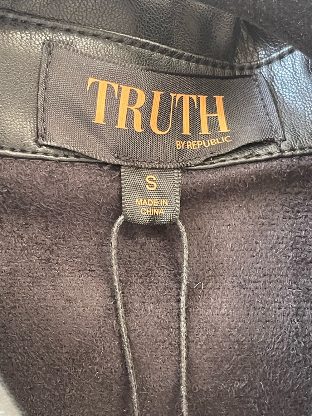 Truth Black Faux-Leather Belted Jacket - Picture 6 of 11